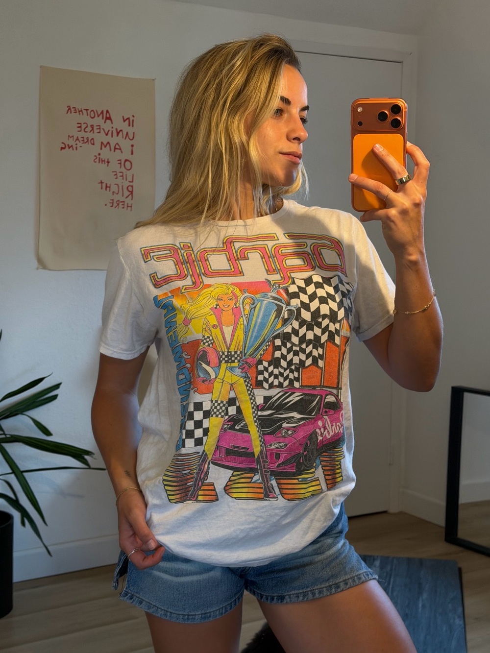 Vintage Barbie Racing Tee - 100% cotton